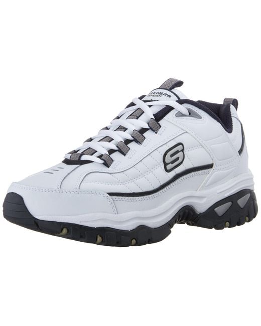 navy leather skechers