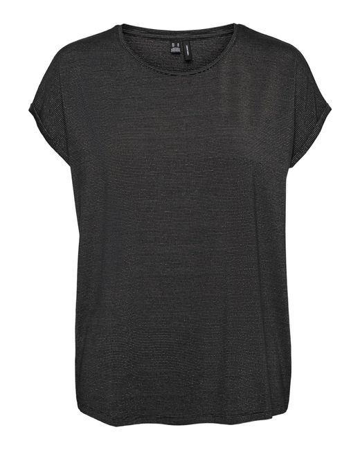 Vmlava Glitter SS Top Stripe Ga Jrs Noos di Vero Moda in Black