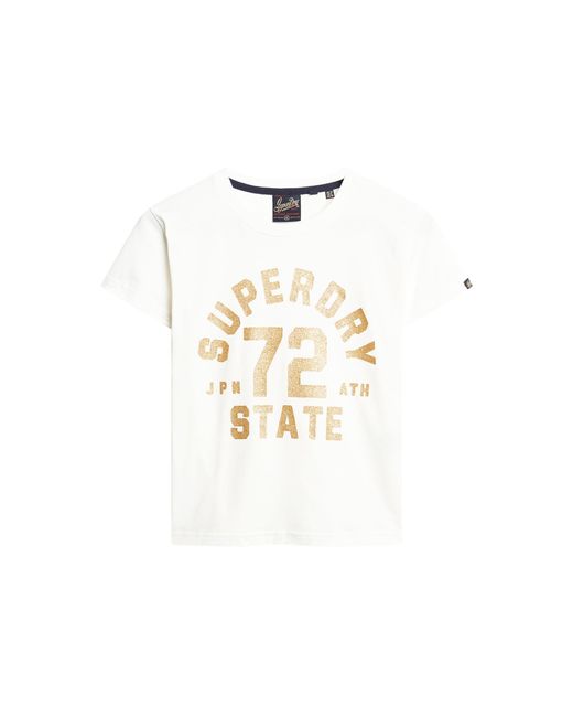 Superdry White College Scripted Graphic Tee T-shirt
