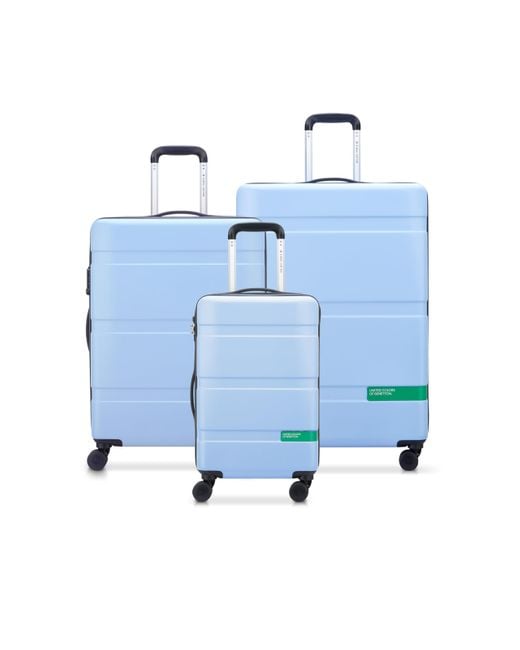Benetton Blue Now Hardside Luggage With Spinner Wheels