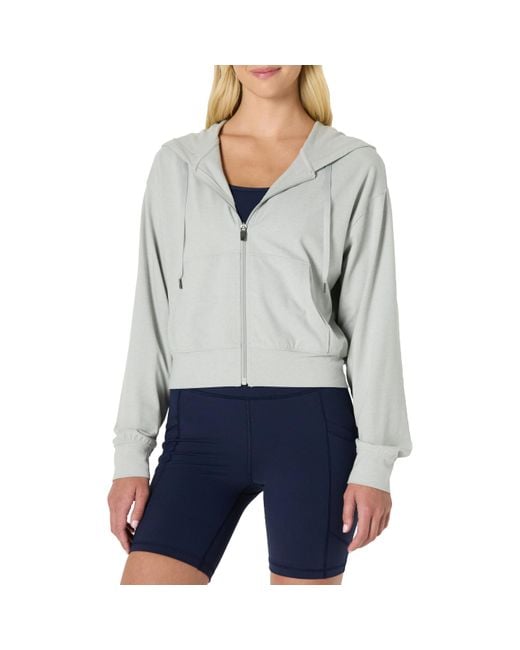 Giacca Corta Supersoft ad Alte Prestazioni in Maglia con Cappuccio Donna di Amazon Essentials in Gray