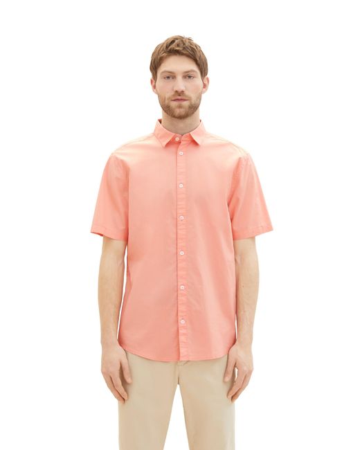 Tom Tailor Regular Fit Basic Hemd in Pink für Herren