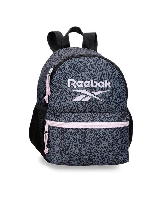 Reebok Blue Leopard Backpack Stroller Black 24x32x13cm Polyester 9.98l By Joumma Bags