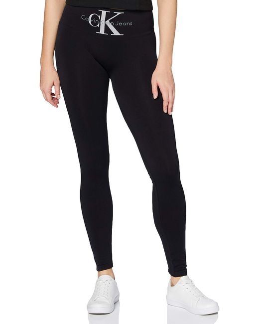 Calvin Klein Legging 1p Logo High Waist Liberty Tights in Black - Save 21%  | Lyst UK