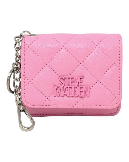Steve Madden Pink Bwren Flap Wallet With Keyring