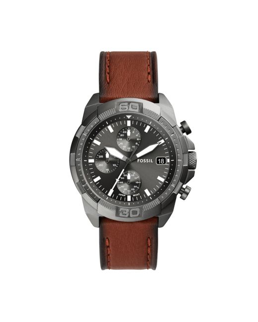 Fossil Gray Bronson Chronograph Brown Eco Leather Watch for men