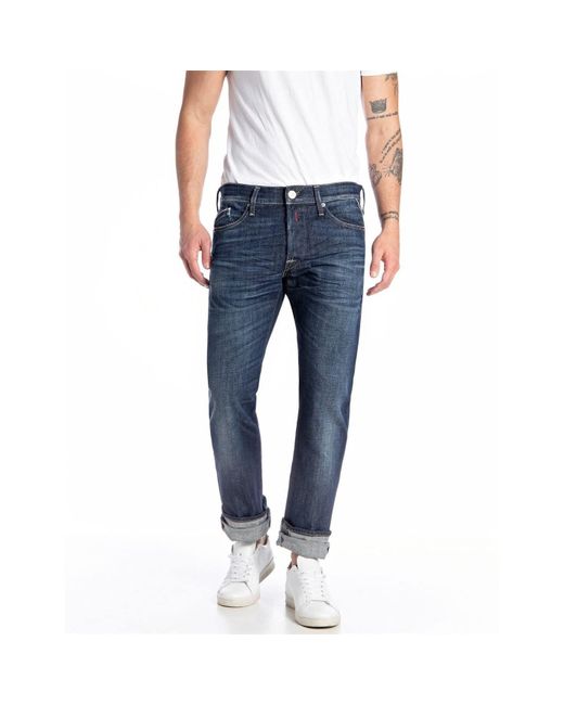 Waitom Regular Fit Jeans Classic Dark di Replay in Blue da Uomo