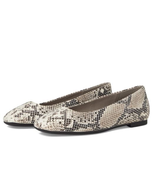 Ecco Metallic Margot Plain Ballerina Flat Flat Shoes, Leather