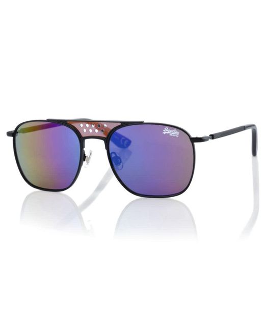 Superdry Purple Trophy Sunglasses Matte Black With Multi-layer Mirror Lenses 027