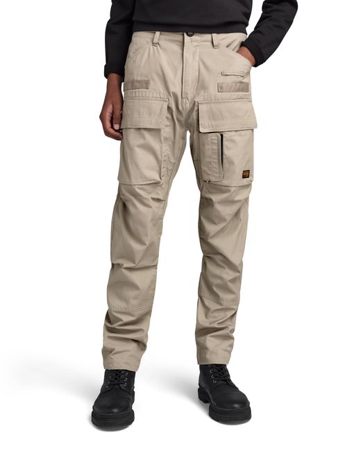 Pantalones 3D Regular Tapered Cargo Para Hombre G-Star RAW de hombre de color Natural