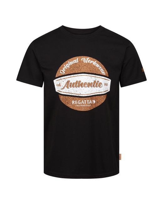 T-shirt original en coton pour homme Regatta pour homme en coloris Black