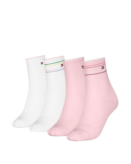 Rib Shine Calzino Corto Tommy Hilfiger de color Pink
