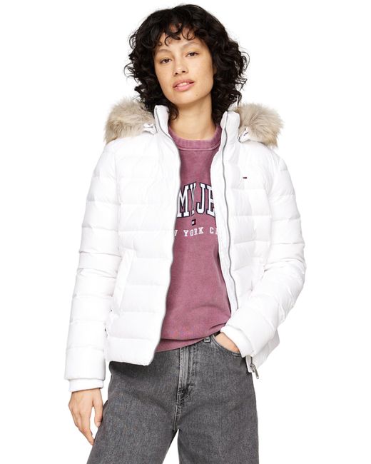 Tommy Hilfiger s Basic Hooded Puffer Jacket in White Lyst UK