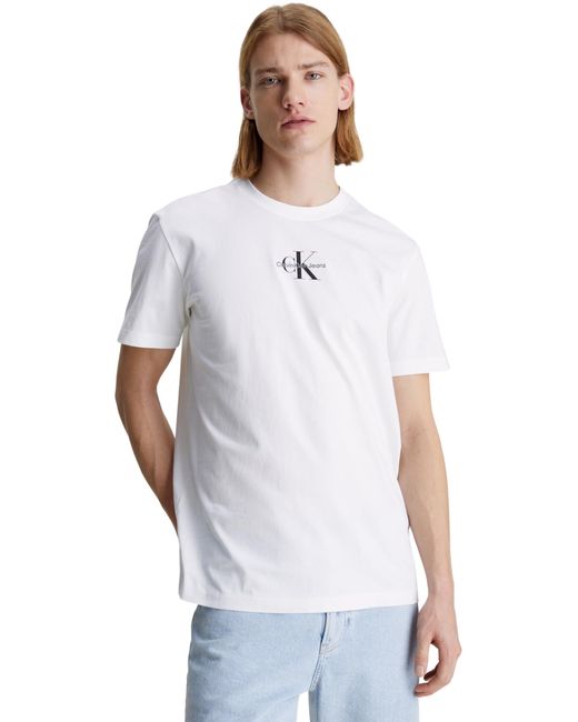 Calvin Klein Jeans Monologo Regular Tee S/S Strickoberteile in White für Herren