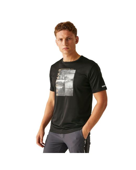Regatta S Fingal Viii Quick Drying Short Sleeve T Shirt Black for men