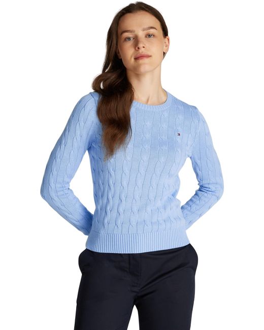 CO Cable VAR LS C-NK SWT WW0WW45207 Pull-Over Tommy Hilfiger en coloris Blue