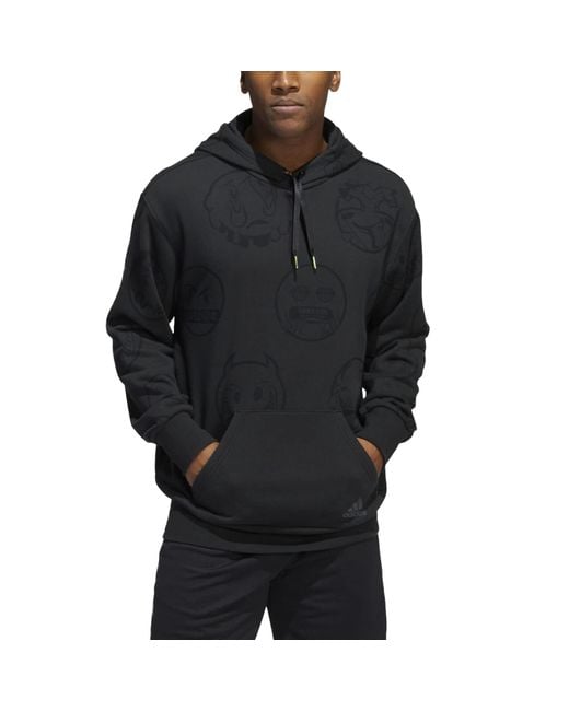 Adidas Black Excludive Big Mood Pullover Hoodie for men