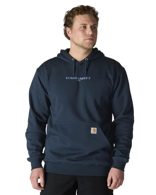 Carhartt Men's Blue Rain Defender Loose Fit Midweight 1889 Graphic