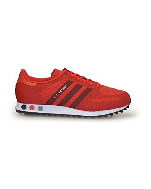cáncer Península A tiempo adidas La Trainer Weave Trainer in Red for Men | Lyst UK