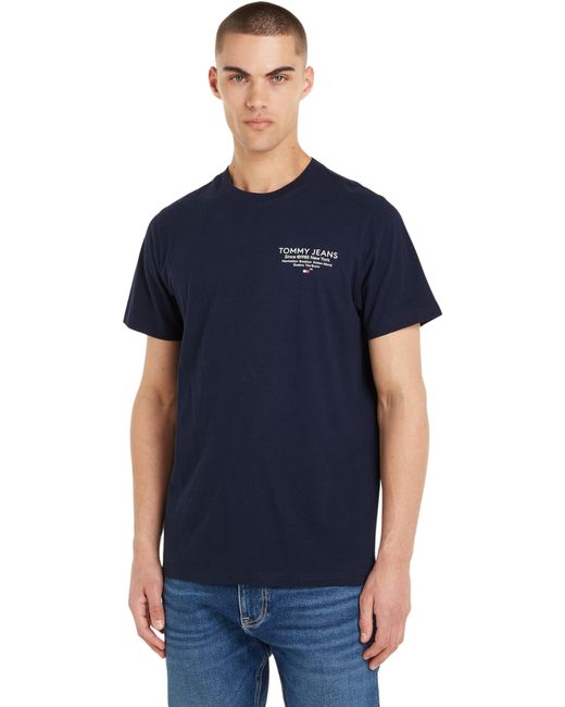 Tommy Hilfiger Blue Tjm Slim Esstnl Graphic Tee Ext S/s T-shirts for men