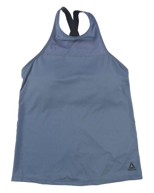 Reebok Blue S Fitted Long Workout Tank Top