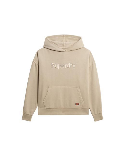 Sweat à capuche décontracté Core pour femme avec logo brodé Superdry en coloris Natural