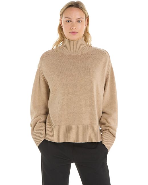 Tommy Hilfiger Natural Pullover Wool Blend Mock-Neck Strickpullover