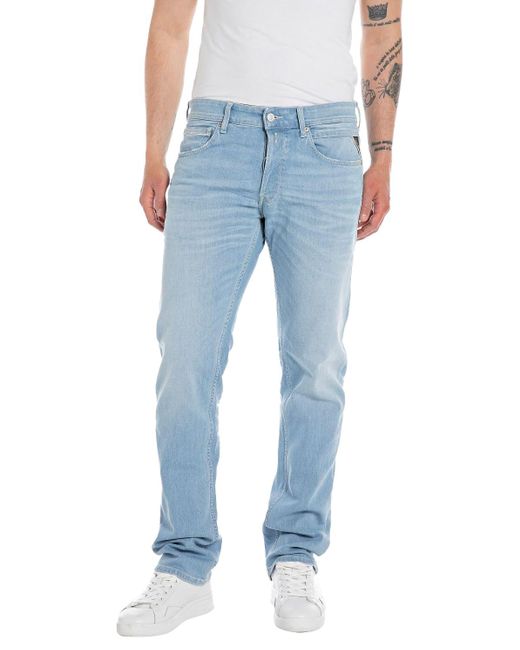 Replay Blue Men's Jeans With Super Stretch for men