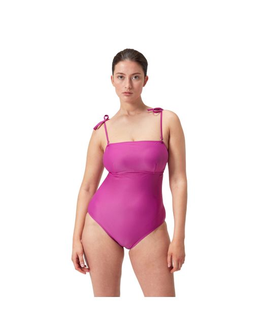 Speedo Purple Shaping Bandeau 1 Piece Swimsuit