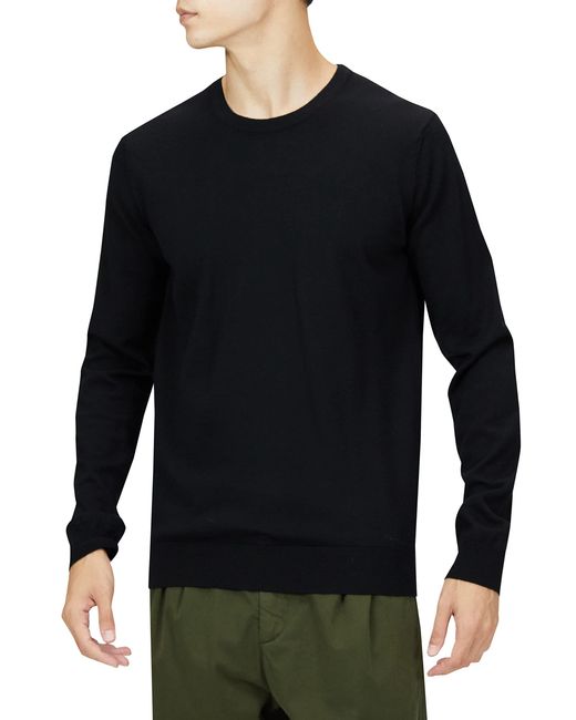HUGO S San Cedric-m1 Slim-fit Sweater In Extra-fine Merino Wool Black for men