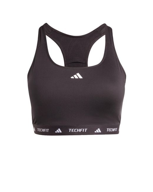 Adidas Black Plus Size Powerreact Techfit Training Bra