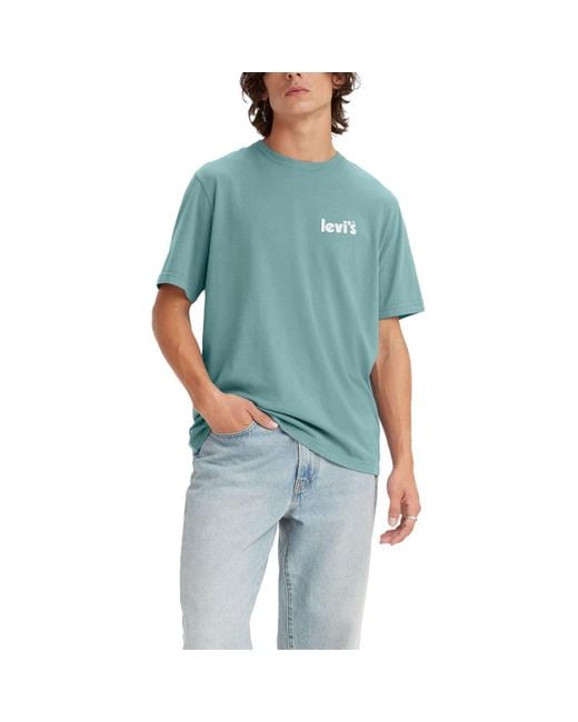 Levi's Ss Relaxed Fit Tee T-Shirt,Poster Chest Pastel Turquoise,XL in Blue für Herren