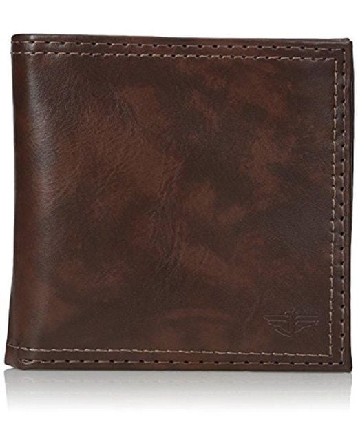 Dockers Brown Extra Capacity Hipster Bifold Wallet for men