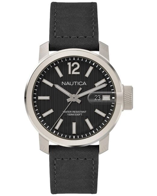 Nautica Syd Gent's Herren Uhr analog Japanisches Quarzwerk mit Leder  Armband NAPSYD002 in Schwarz für Herren - Sparen Sie 55% - Lyst