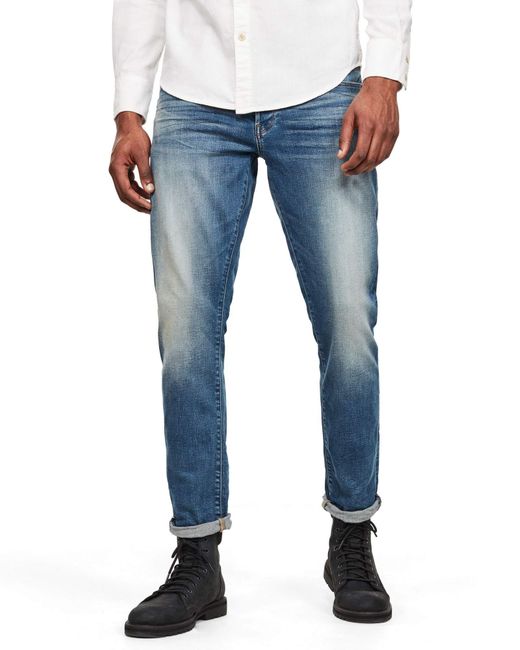 G-Star RAW Blue 3301 Regular Tapered Jeans for men