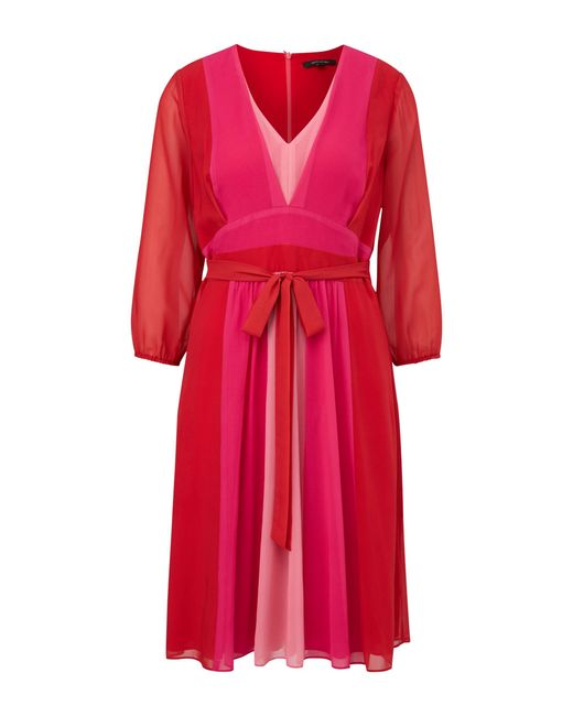 Comma, Red Kurzes Kleid mit Bindegürtel chilirot 44