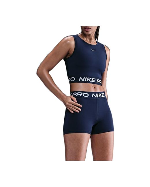 Nike Blue Pro Df 365 Crop Tank T-Shirt