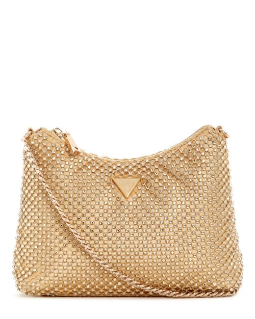 Zalina Top Zip Borsa a Spalla di Guess in Natural