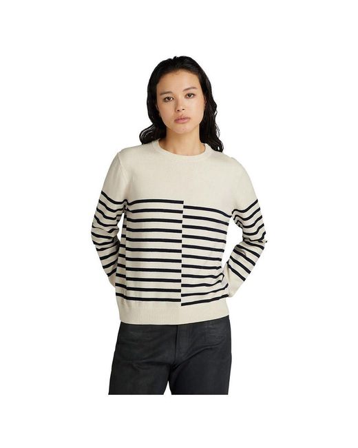 G-Star Black Broken Stripe Pullover