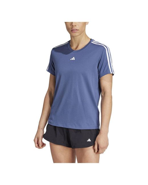 Adidas Aeroready Train Essentials 3-stripes T-shirt Voor in het Blue
