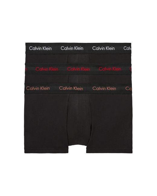 Low Rise Trunk 3Pk Boxer Calvin Klein pour homme en coloris Black