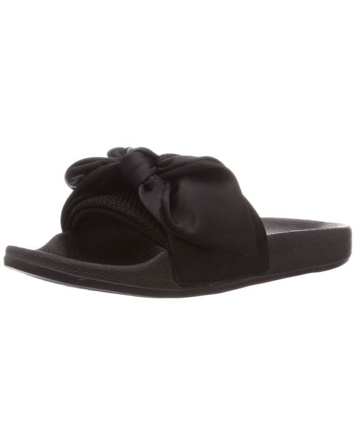 Skechers Ladies Pop Ups Lovely Bow Black Slip On Slider Sandals 119064/bbk