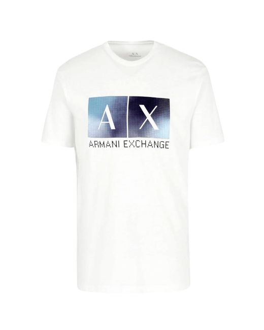 Emporio Armani Blue A | X Armani Exchange Regular Fit Cotton Gradiant Box Logo Tee for men