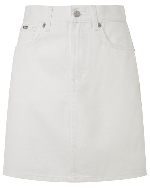 Mini Skirt Hw Coated di Pepe Jeans in White