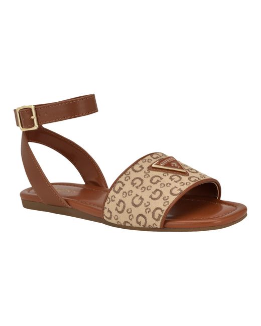 Guess Brown Hazens Flache Sandale