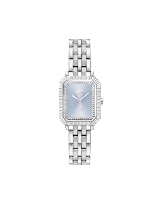 Orologio Con Movimento Al Quarzo A Due Lancette da Donna Collezione PARISIENNE con Cinturino in Acciaio Inossidabile Argentato di Lacoste in Blue