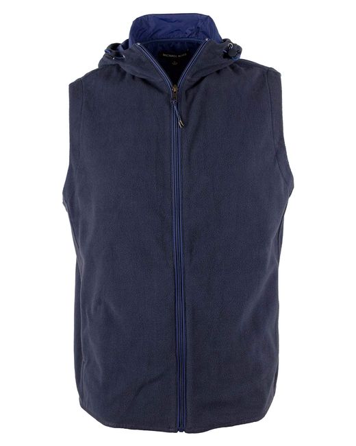 Michael Kors Blue Fleece Hooded Vest-m-xl for men