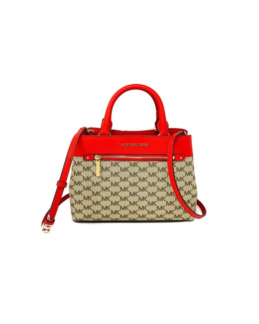 Michael Kors Red Hailee Small Satchel With Removable Strap