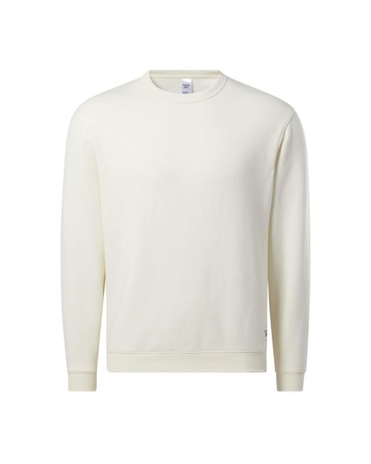 Reebok White 's Classics Natural Dye Fleece Crew Sweatshirt