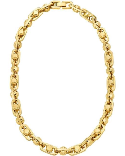 Michael Kors Metallic Tone Or Silver-tone Astor Link Chain Necklace